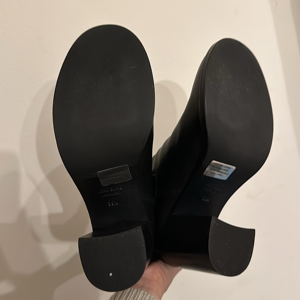 NWB No.6 Round toe leather heel boot 9.5 Black - Picture 6 of 12